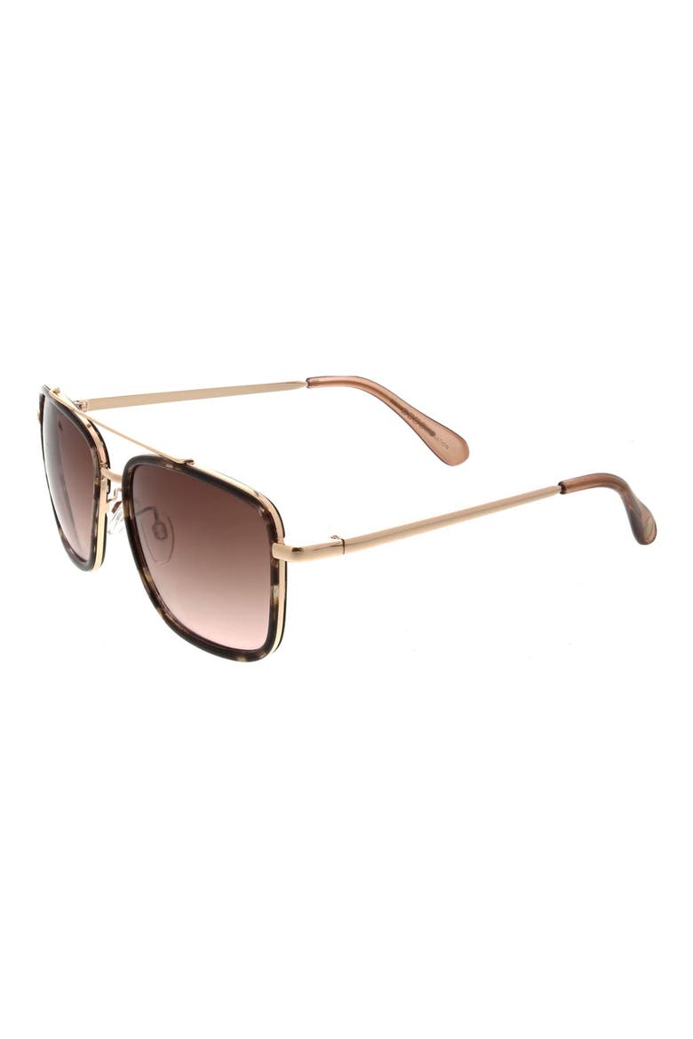 58mm Combo Aviator Sunglasses, Alternate, color, BLUSH TORTOISE