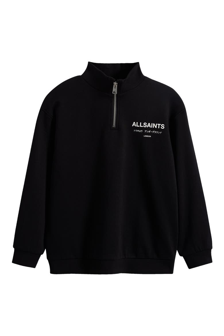 Kids' Underground Oversize Half Zip Sweatshirt, Main, color, BLACK