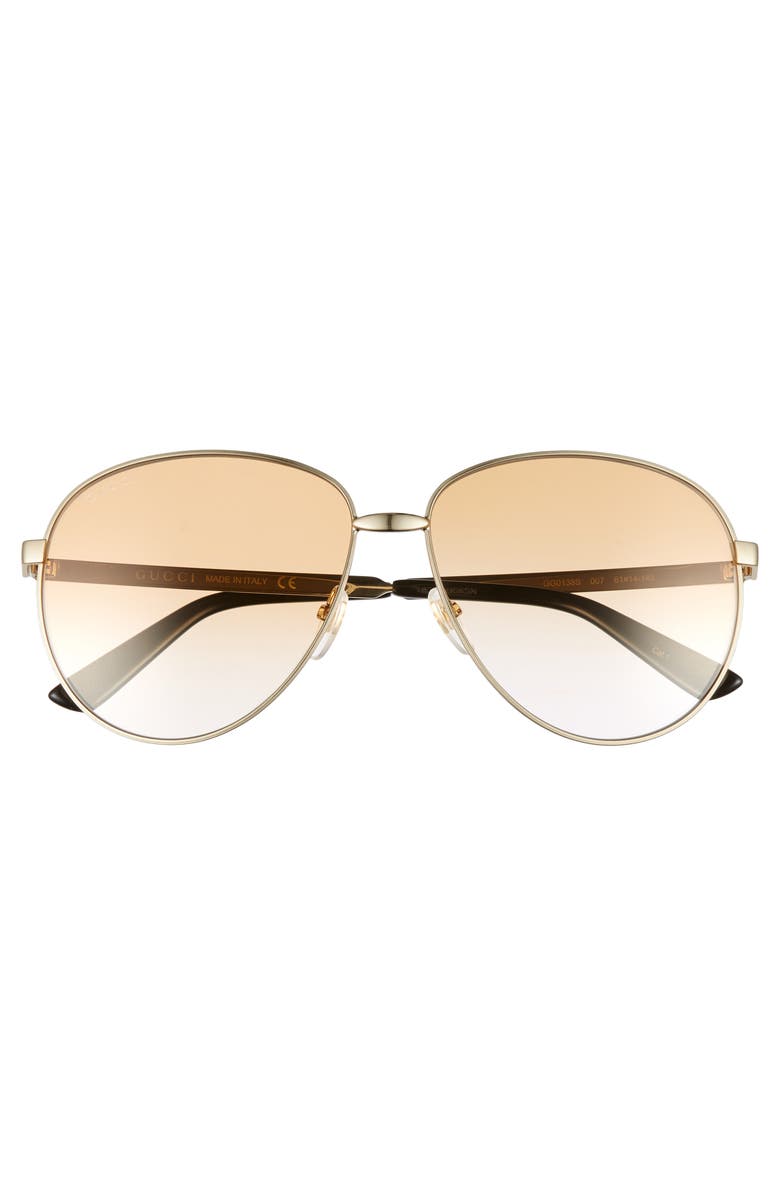 Gucci 61mm Metal Aviator Sunglasses, Alternate, color, 