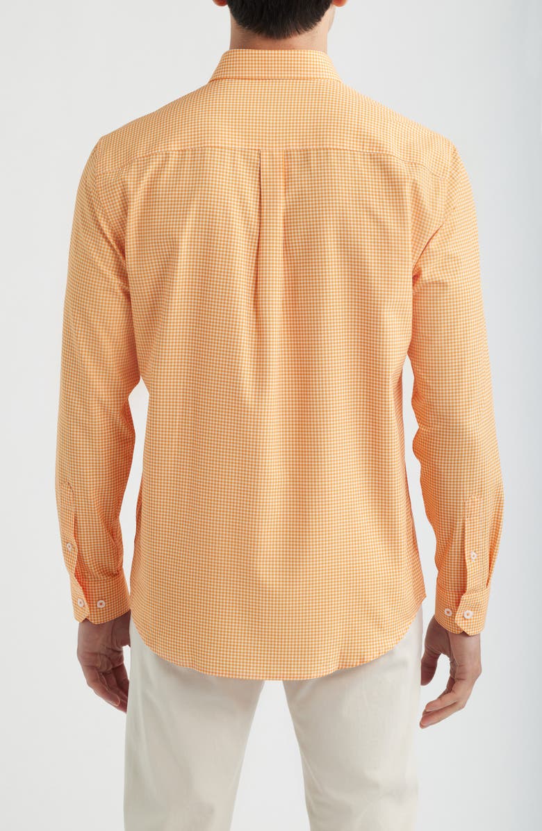Johnston & Murphy Game Day XC4<sup>®</sup> Gingham Check Button-Down Shirt, Alternate, color, Orange