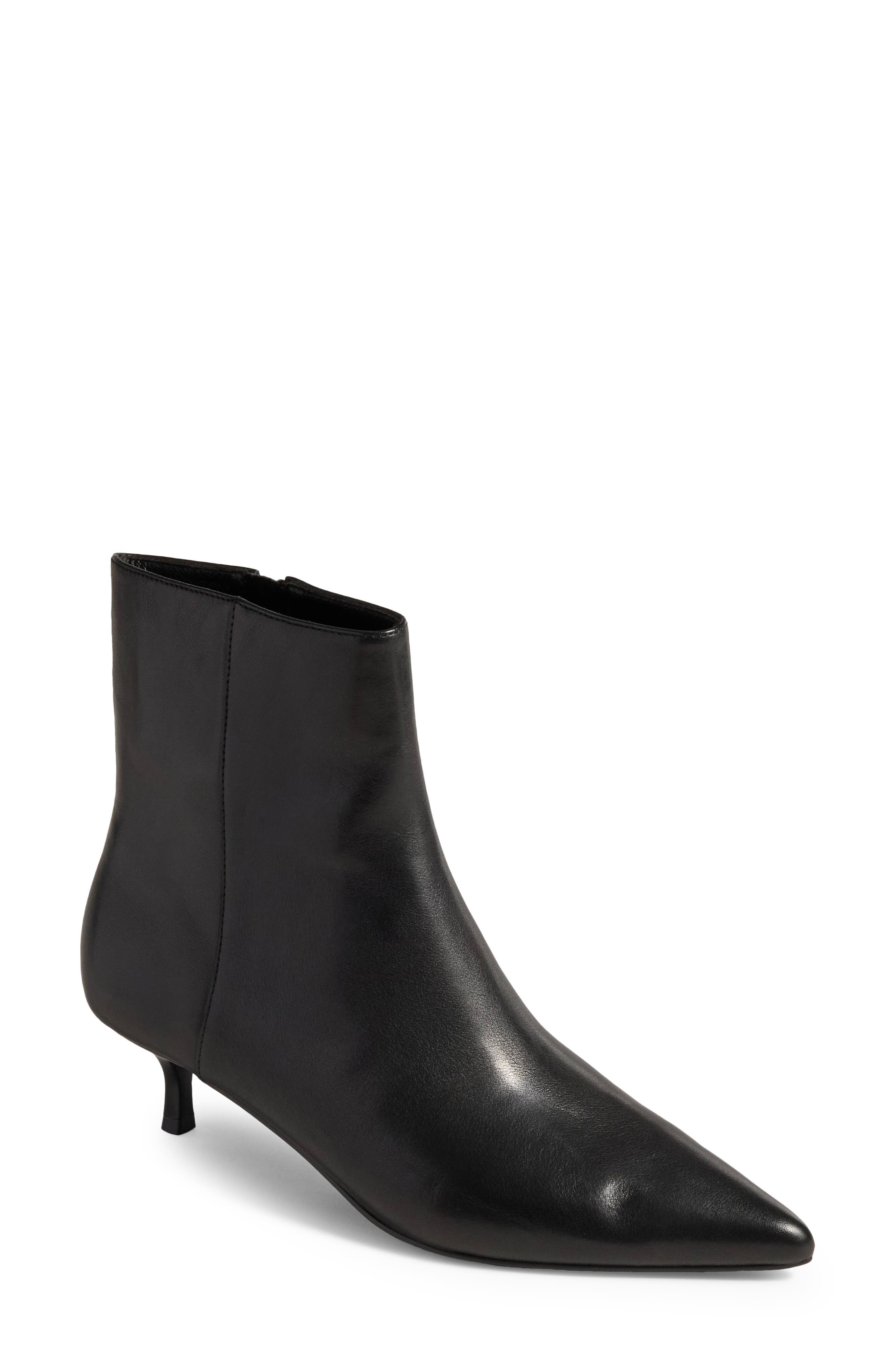 Soho Genuine Calf Hair Bootie, Main, color, BLACK