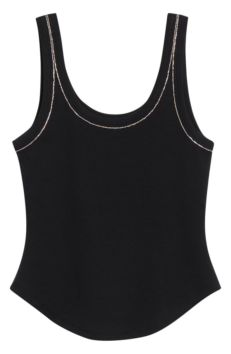 Cinq à Sept Wilma Crystal Embellished Tank, Alternate, color, Black
