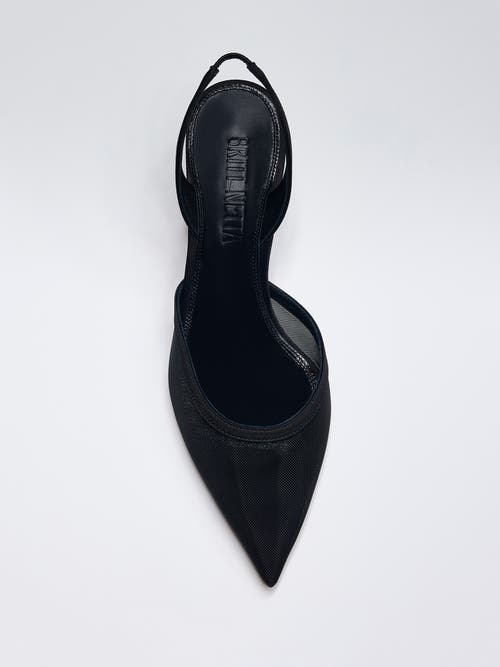 Britt Netta Women's Esme 95 Satin Mesh Pointed-toe Slingback In Black