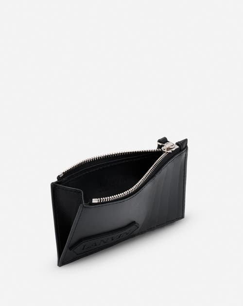 Lanvin Signature Leather Cardholder In Black