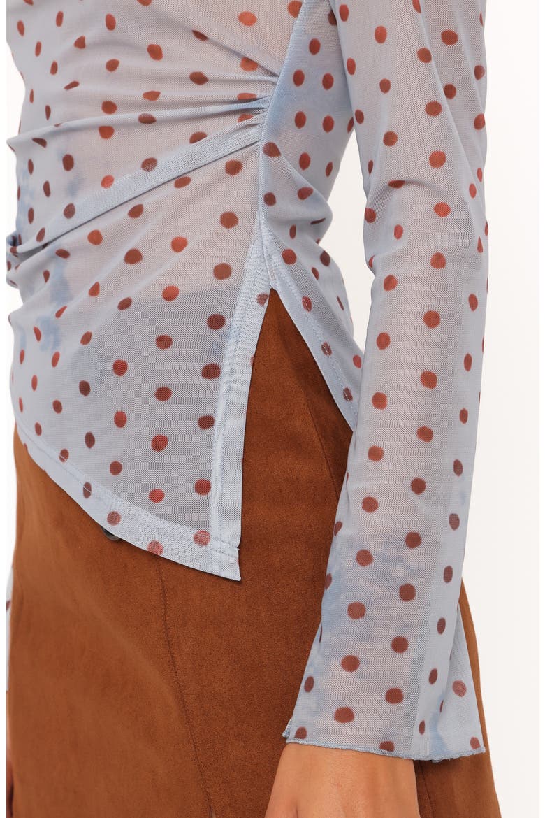 Annora Dot Asymmetric Mesh Top, Alternate, color, BLUE DOT