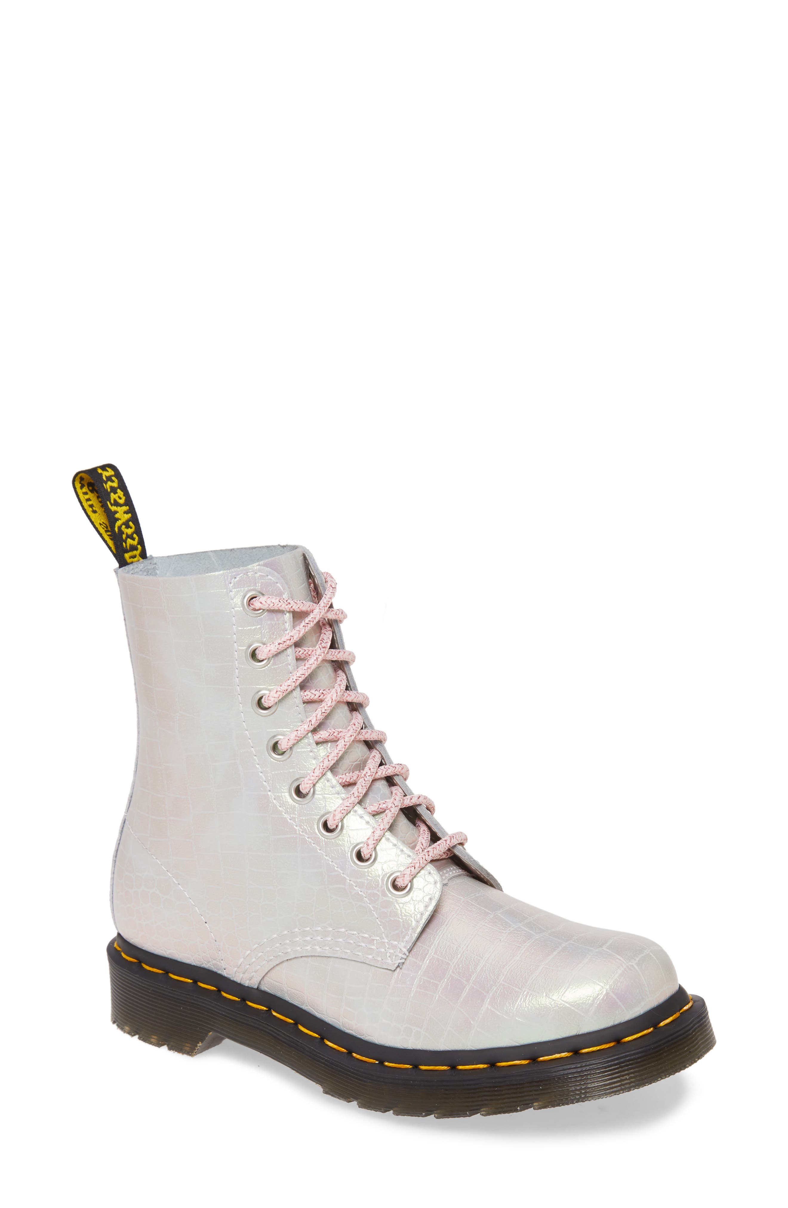 Dr. Martens 1460 Croc Embossed Boot, Main, color, 