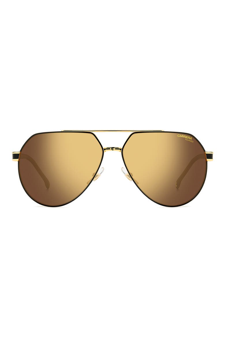 1067/S 62mm Polarized Navigator Aviator Sunglasses, Main, color, MATTE BLACK GOLD