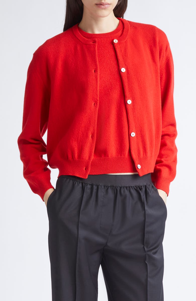 NACKIYÈ Seashell Cashmere Cardigan, Main, color, Rouge