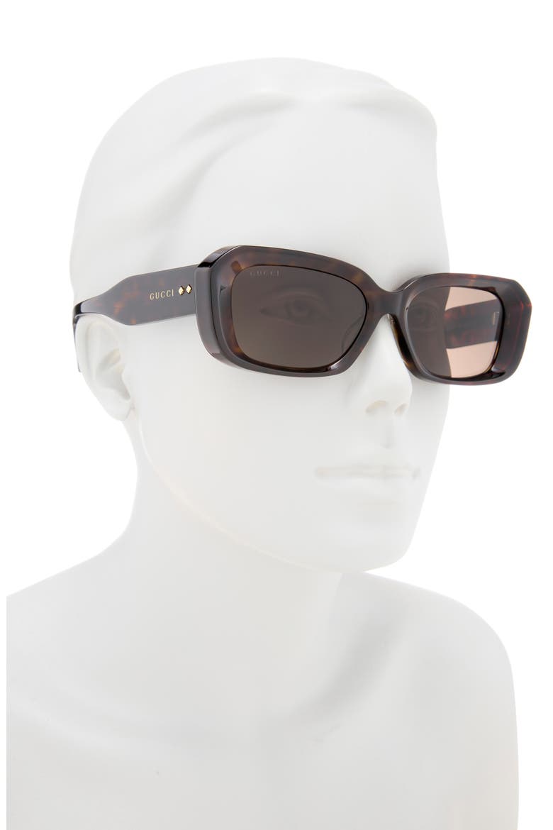 54mm Rectangular Sunglasses, Alternate, color, HAVANA HAVANA BROWN