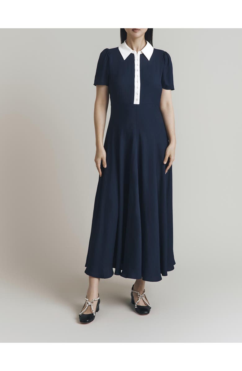 Ghost London Bethan Crepe Midi Shirt Dress, Alternate, color, Navy