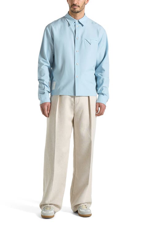Arlo Pinstripe Cropped Long Sleeve Shirt