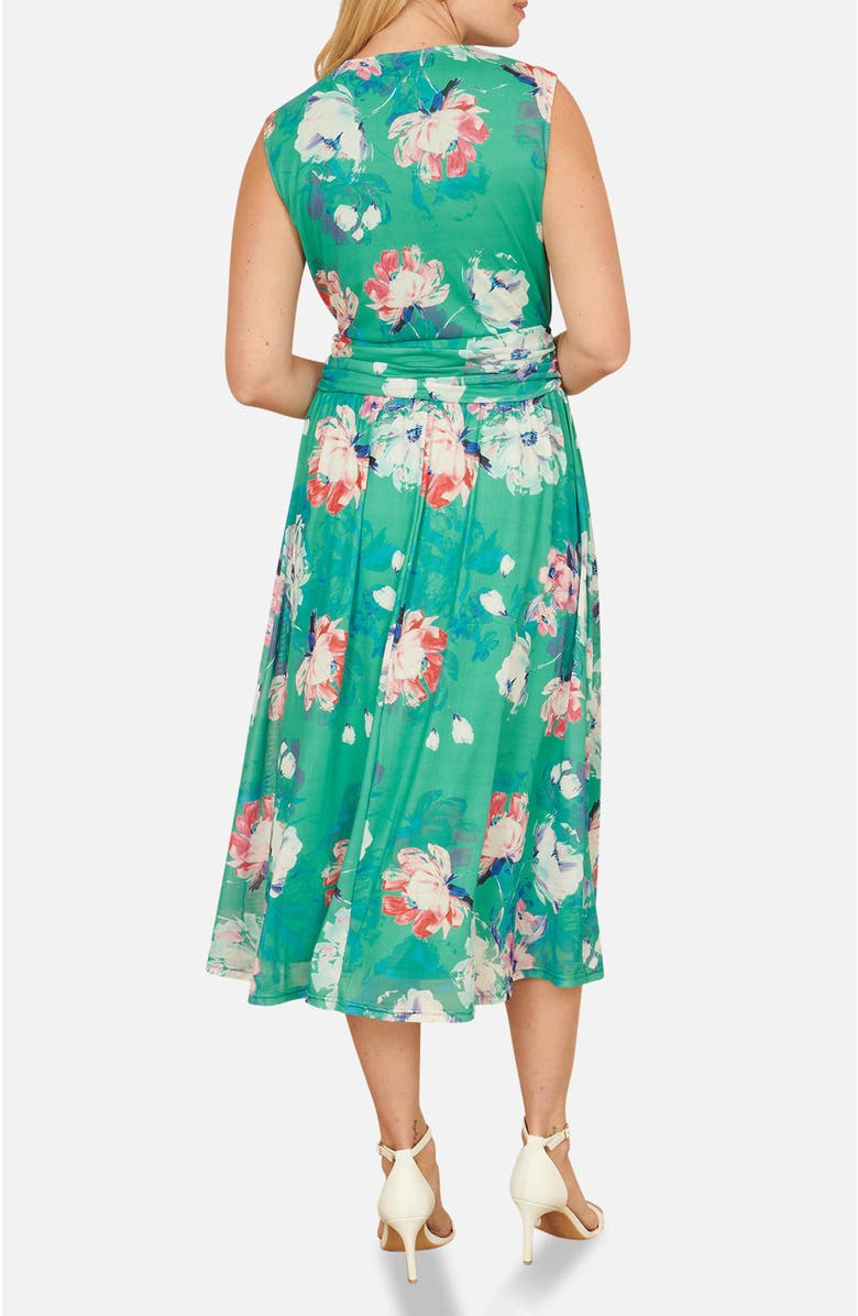 Yumi Blossom Print Stretch Mesh Dress, Alternate, color, Green