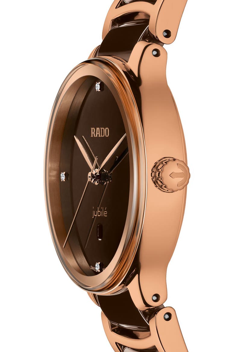 Centrix Diamond Bracelet Watch, 30.5mm, Alternate, color, BROWN