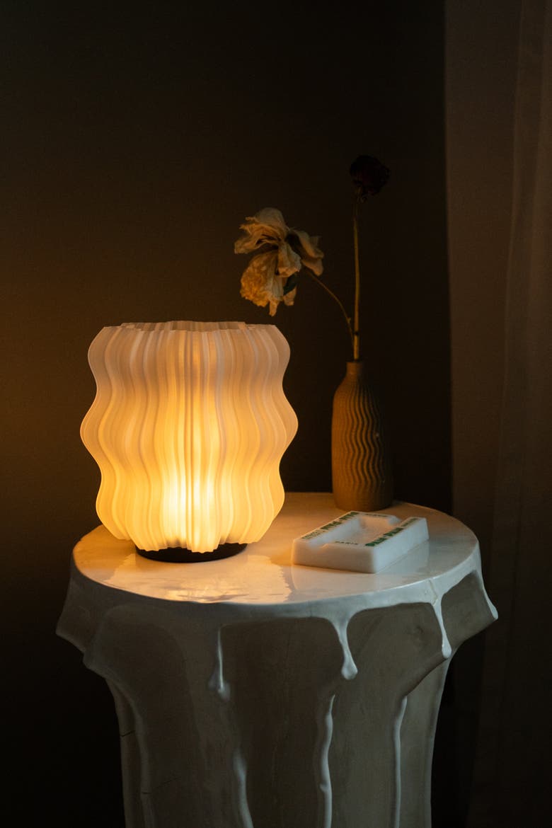 Cordless Mini Wavy Lamp, Alternate, color, Natural