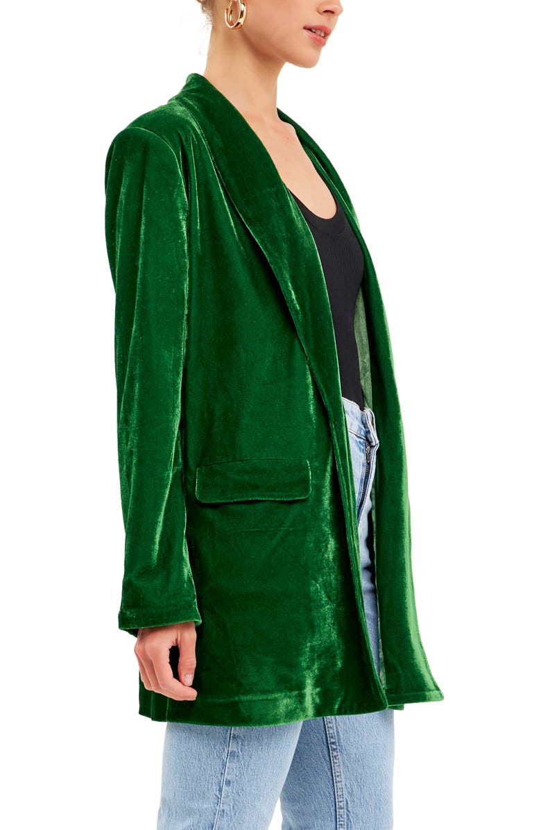 Endless Rose Velvet Blazer, Alternate, color, Light Green