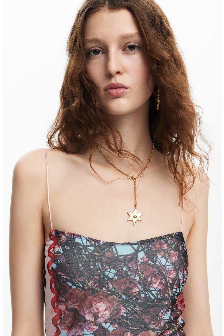 Surreal Blossom Stretch Slipdress, Alternate, color, BLUE/ RED MIX