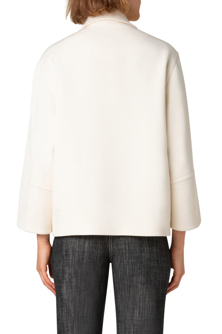 Double Breasted Wool Short Coat, Alternate, color, CREAM