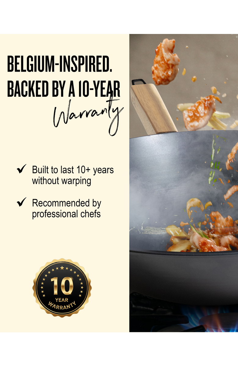 Alva Forest 12" Carbon Steel Wok, Alternate, color, Blue