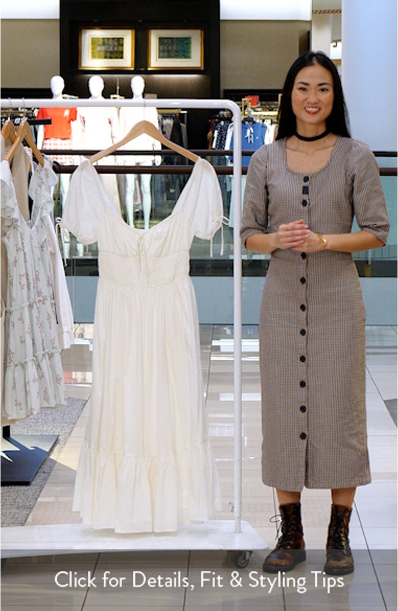 Sweetheart Puff Sleeve Midi Dress, sales video thumbnail