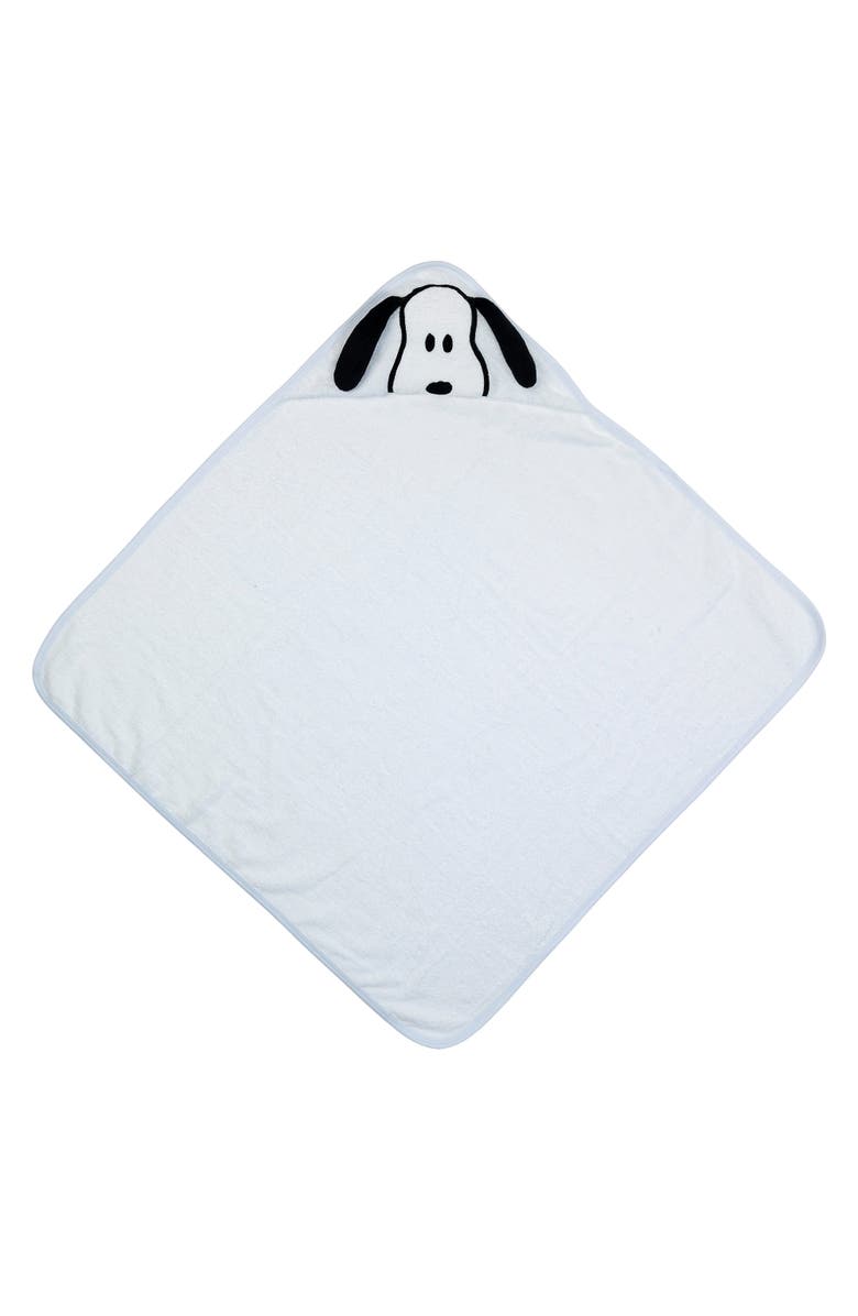 Lambs & Ivy Snoopy Baby/Infant Cotton Hooded Bath Towel, Alternate, color, White
