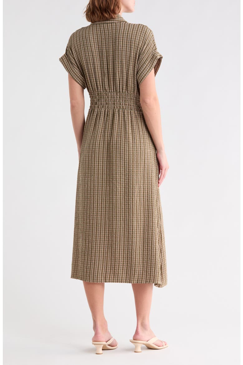 Plaid Print Shirtdress, Alternate, color, TAUPE/ GREEN-HS-F0116