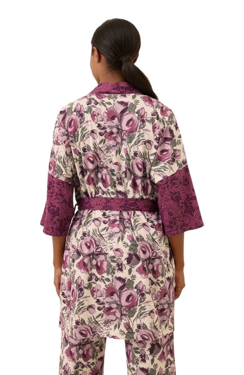 Pact Organic Staycation Short Robe, Alternate, color, Gathered Garden