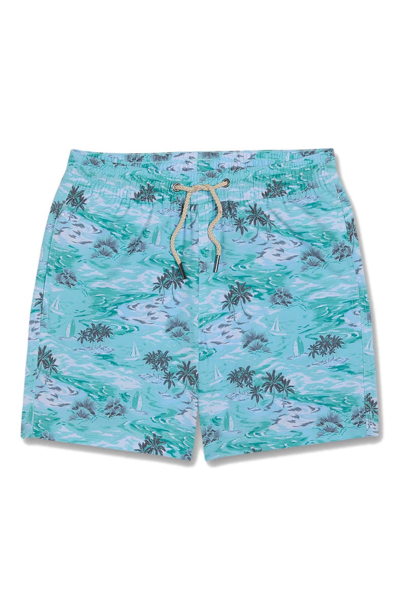 Kids' Bayberry Water Repellent Swim Trunks, Main, color, AQUA WATERS
