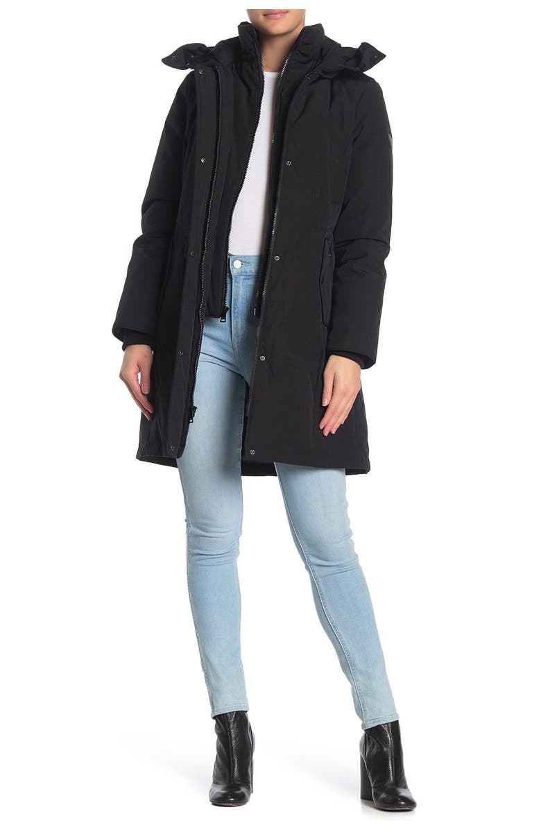 1 Madison Genuine Fox Fur Trimmed Hooded Parka with Interior Bib, Main, color,