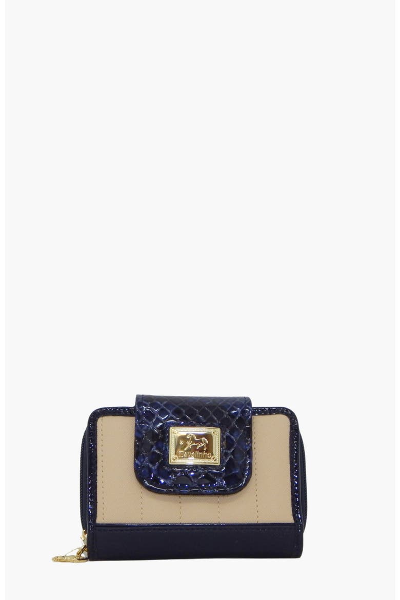 Grace Wallet 218, Main, color, Navy / Beige