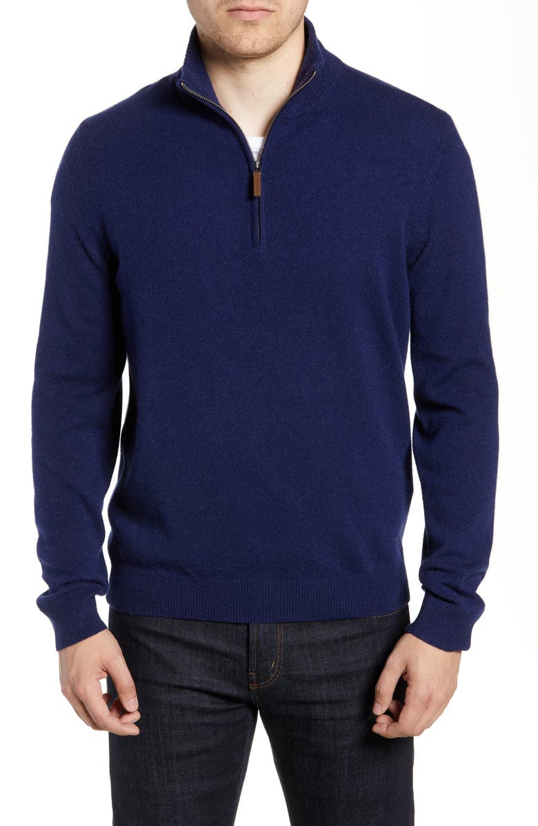 NORDSTROM MEN'S SHOP Cashmere Quarter Zip Sweater, Main, color, 