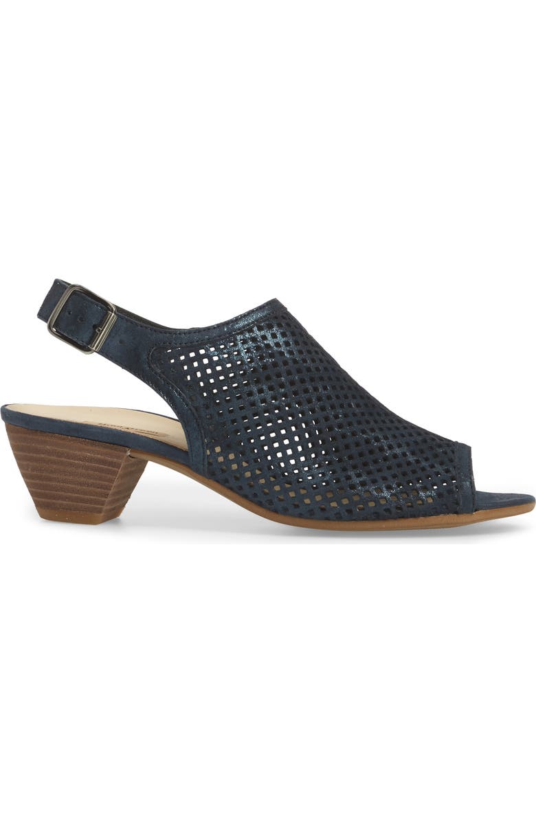 Paul Green Lois Slingback Sandal, Alternate, color, Ocean Metallic Leather