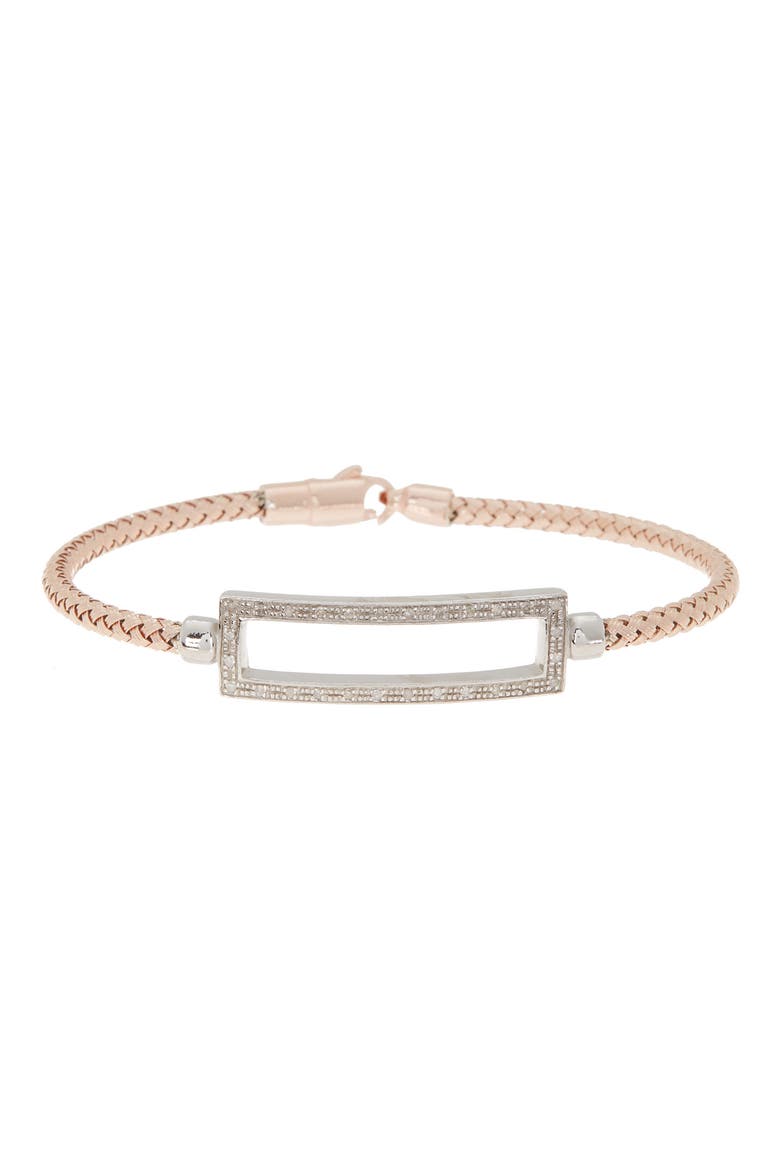18K Gold Plated Stainless Steel Diamond Bangle Bracelet - 0.2 ctw., Main, color, ROSE GOLD