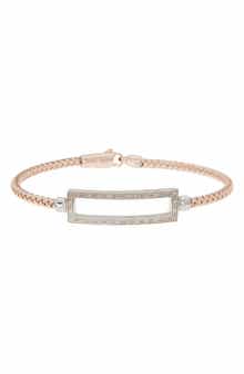 MESHMERISE 18K Gold Plated Stainless Steel Diamond Bangle Bracelet - 0.2 ctw.