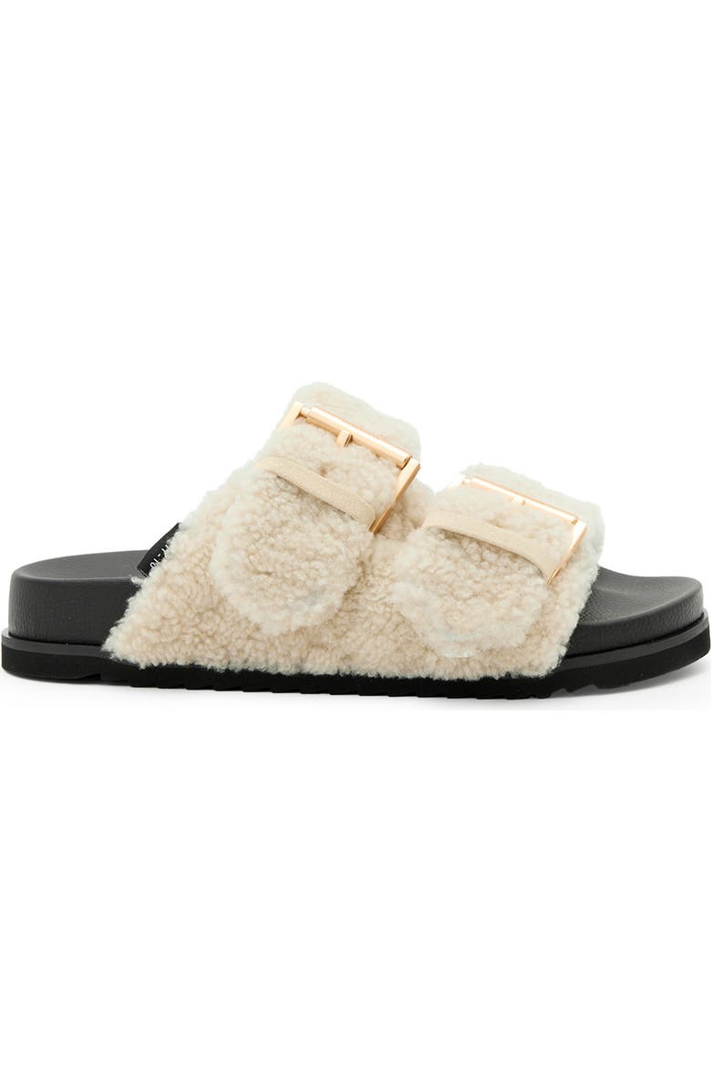 AllSaints Sian Genuine Shearling Sandal, Alternate, color,