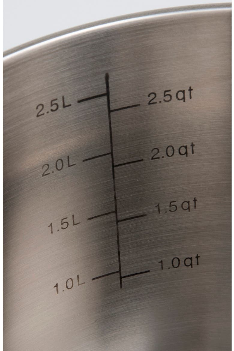 Contemporary 3.4-Quart Stainless Steel Sauce Pan with Lid, Alternate, color, STAINLESS STEEL