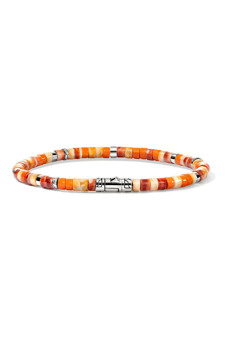 Heishi Bead Bracelet, Alternate, color, ORANGE