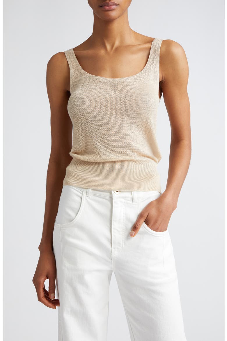 Metallic Sweater Tank, Main, color, GOLD