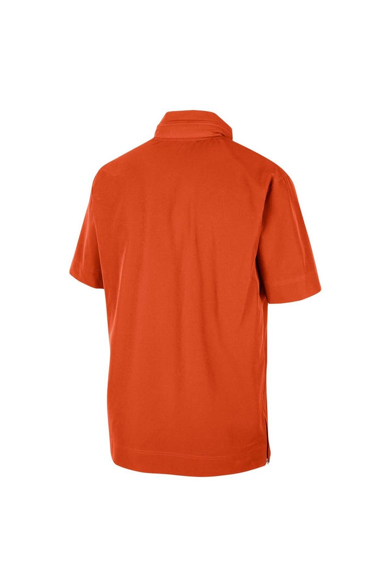 Men's Nike Orange Clemson Tigers Coaches Half-Zip Short Sleeve Jacket, Alternate, color, Orange