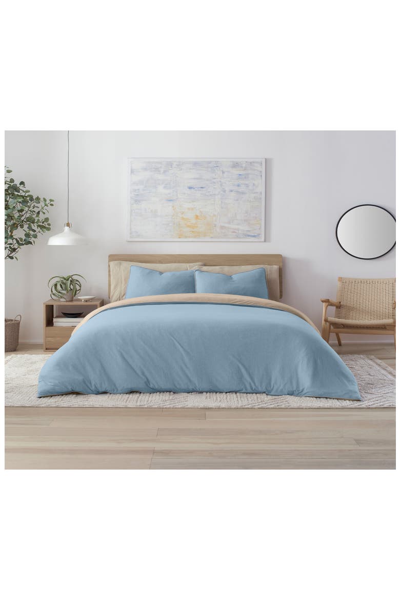 Snuggle Comforter Set, Alternate, color, BLUE/TAUPE