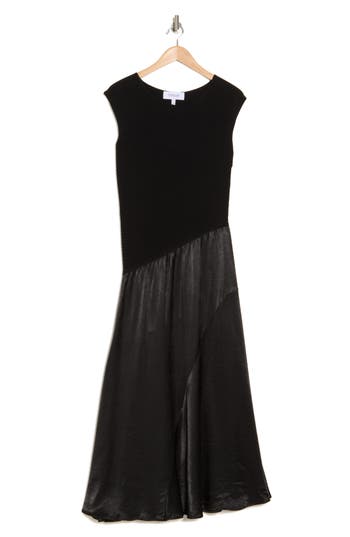Derek Lam 10 Crosby Madeline Mixed Media Dress In Black