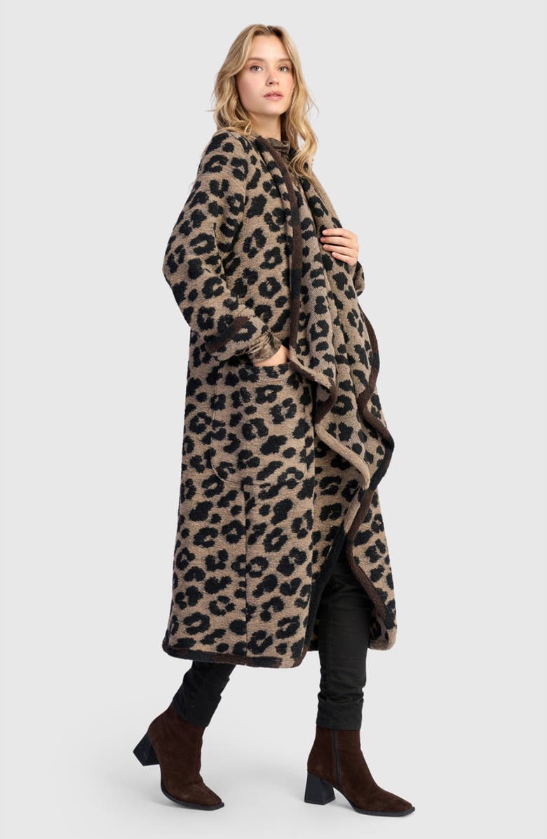 Alembika Sable Cozy Draped Coat, Alternate, color, Leopard