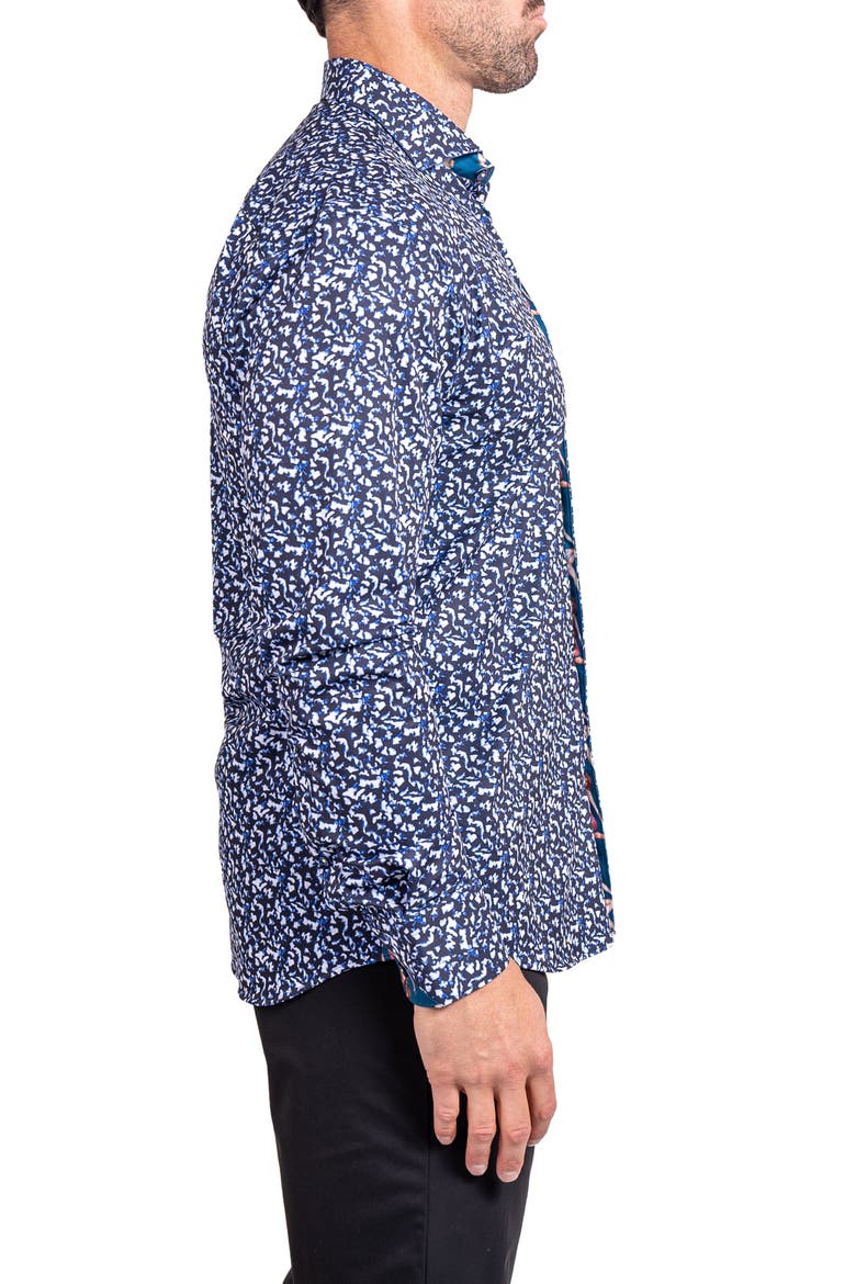 Einstein Stretch Ascension Contemporary Fit Button-Up Shirt, Alternate, color, BLUE