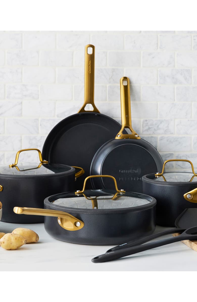 GreenPan Reserve Pro 10-Piece Ceramic Nonstick Cookware Set, Alternate, color, Black