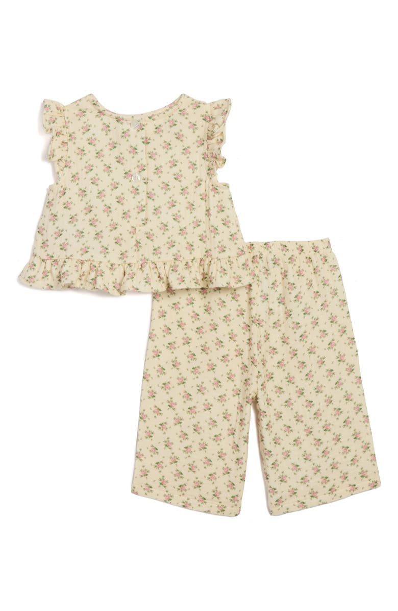 Pippa & Julie Kids' Floral Gauze Top & Wide Leg Pants Set, Alternate, color, Cream