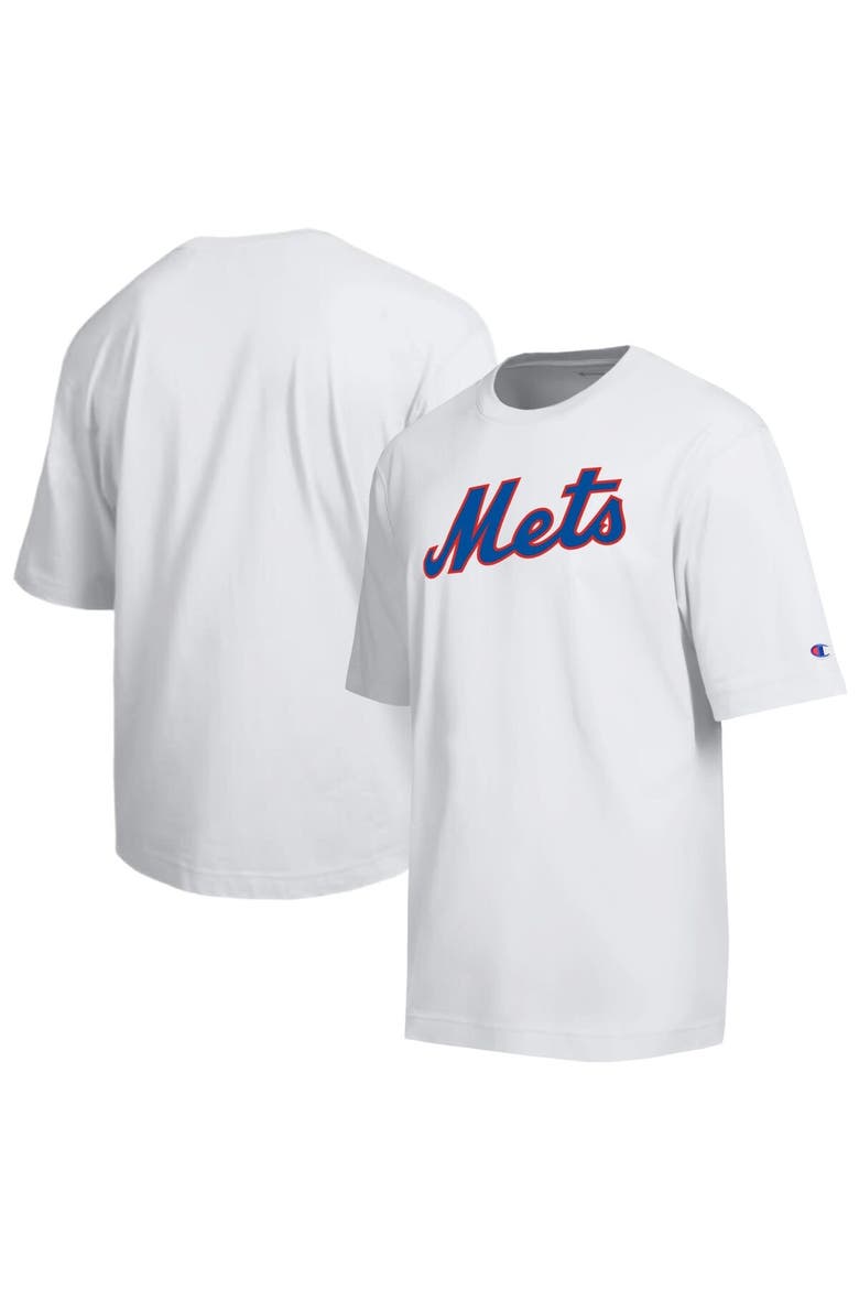 Men's Champion White New York Mets All Star Arched Chenille Wordmark T-Shirt, Main, color, White