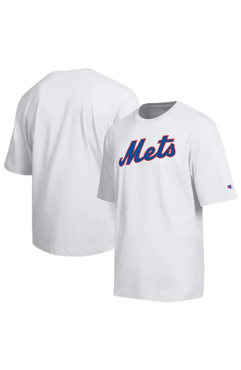 Champion Men's Champion White New York Mets All Star Arched Chenille Wordmark T-Shirt, Main, color, White