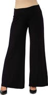 24seven Comfort Apparel Maternity Solid Color Palazzo Pants