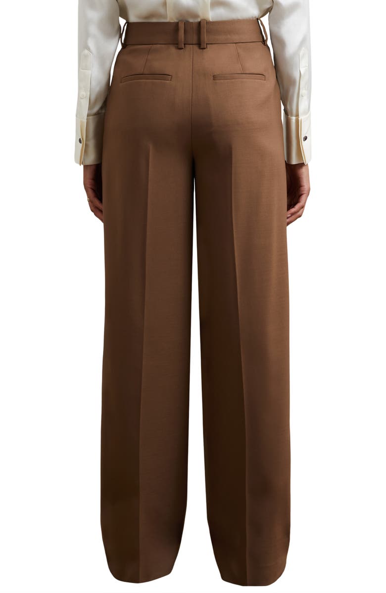 Reiss Solene Wool Blend Wide Leg Pants, Alternate, color, Tan