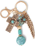 Jessica Simpson Turquoise Bead Keychain with Charms