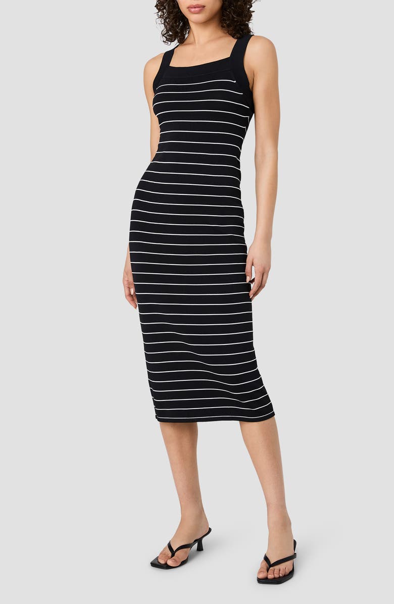 French Connection Stripe Cross Back Body-Con Sweater Dress, Main, color,